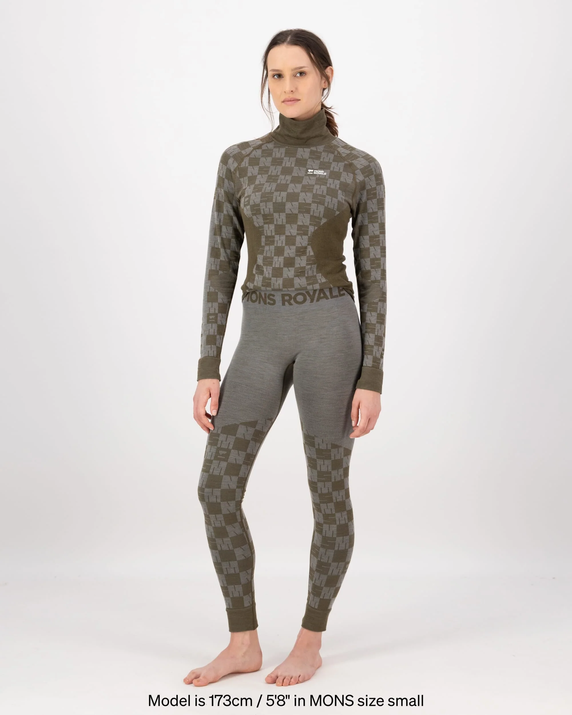 Ascender Merino Base Layer Legging - Dried Sage / Dark Olive | Women's Leggings - Image 3