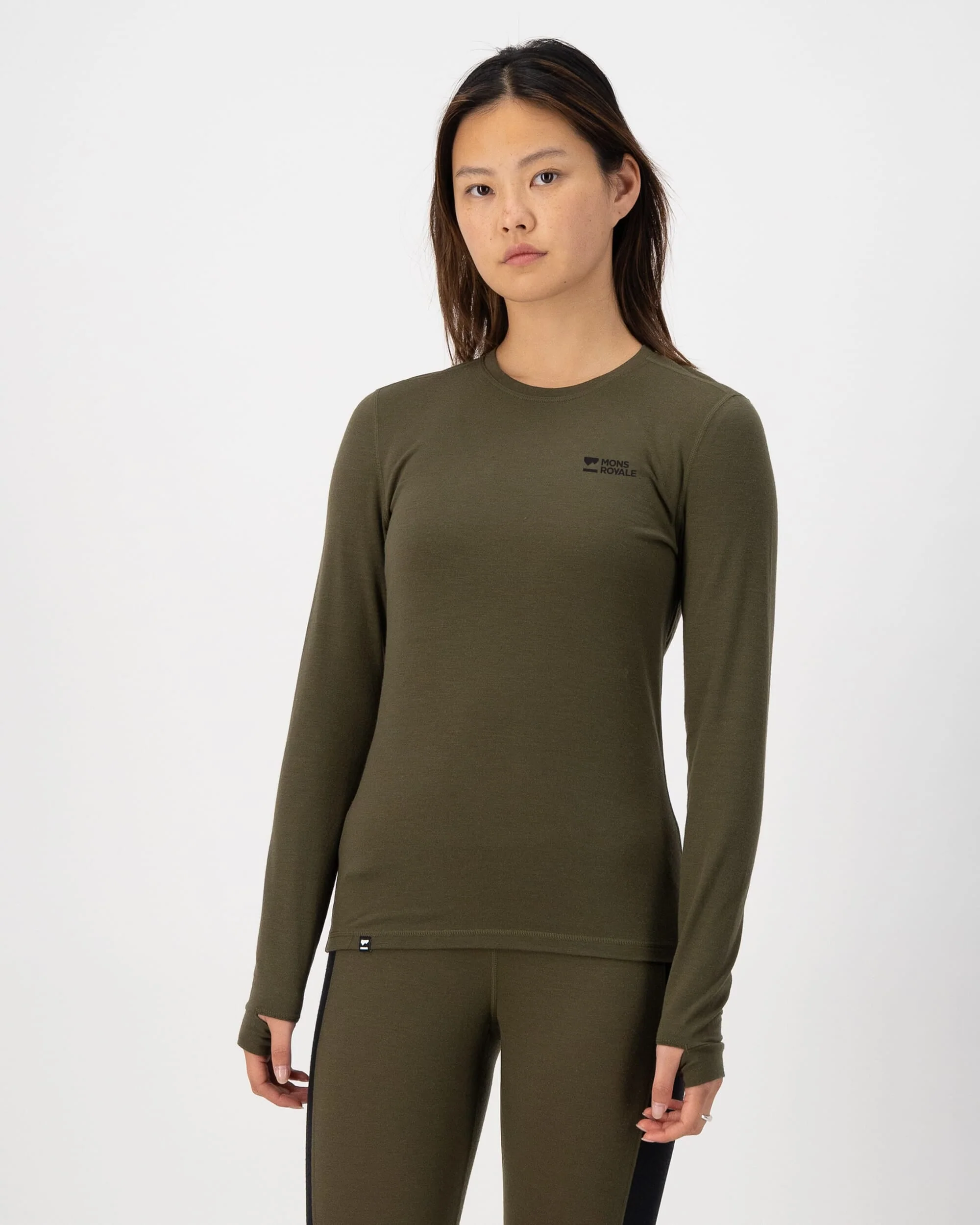 Cascade Merino Base Layer Long Sleeve - Dark Olive | Women's Long Sleeve Top