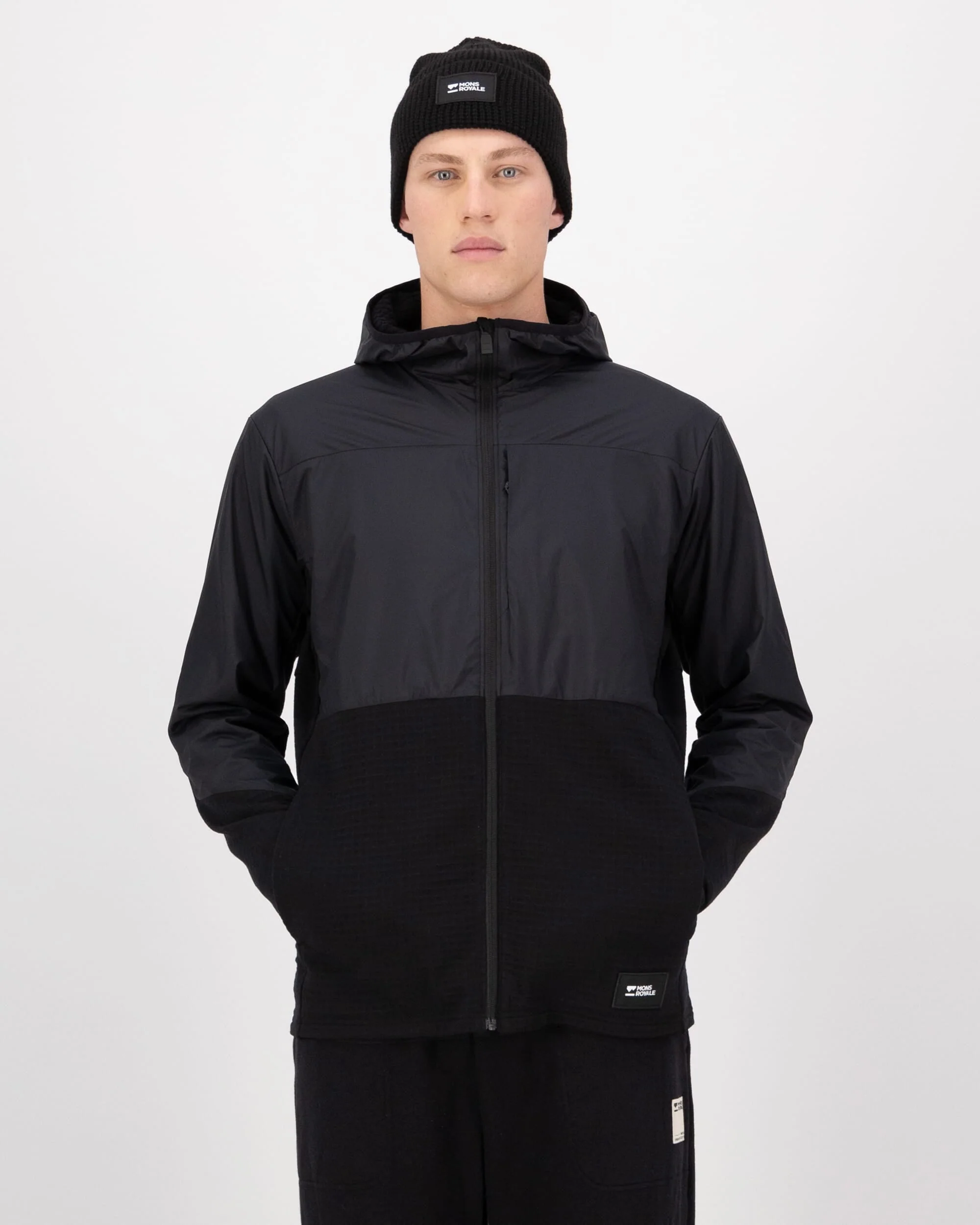 Offgrid Merino Fleece Wind Jacket - Black | Men's Mid Layer