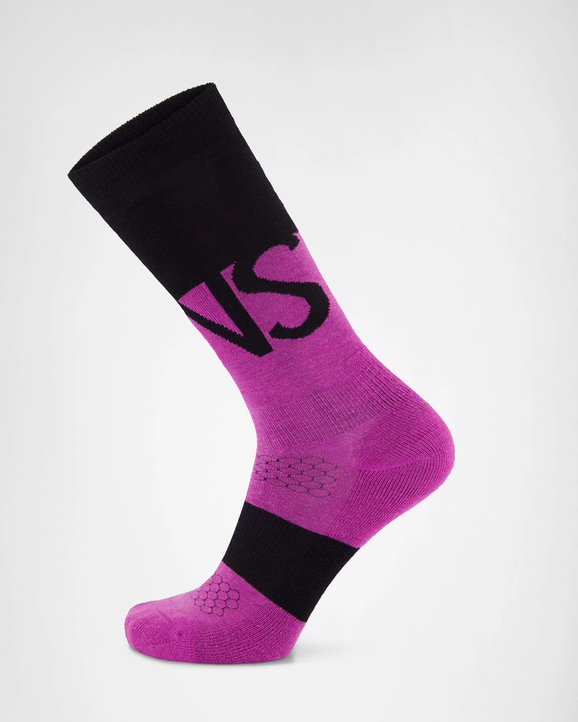 Ultra Cushion Merino Snow Sock - Purple Bolt / Black | Unisex Merino Snow Socks