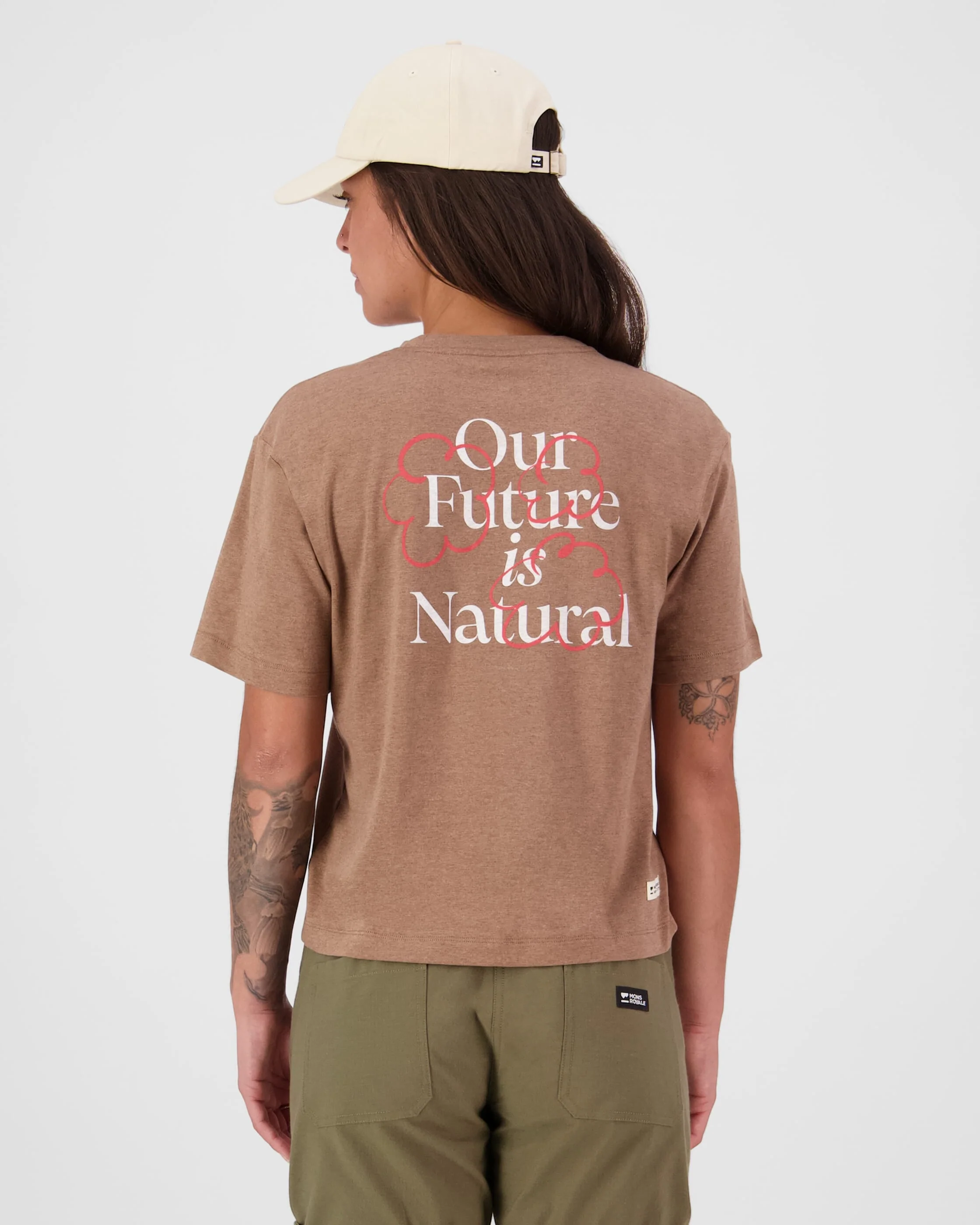 Yonder Merino Organic Cotton T-Shirt - Mocha | Women's T-Shirt - Image 2