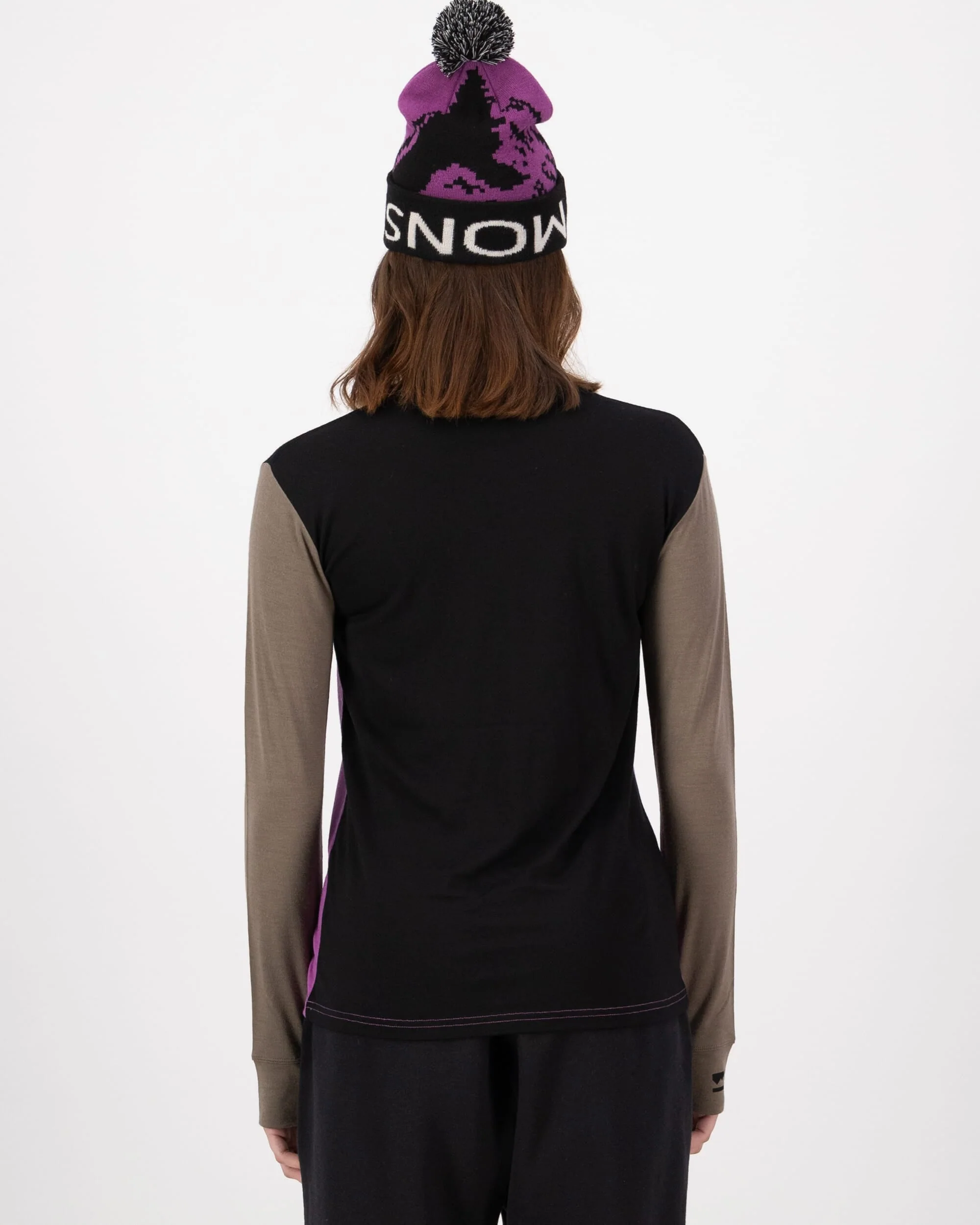 Yotei Merino Long Sleeve - Purple Bolt / Walnut / Black | Women's Long Sleeve Top - Image 2